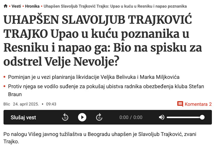 Serbia-avmp/Uhapsen-Slavoljub-Trajkovic-Trajko_-Upao-u-kucu-u-Resniku-i-napao-poznanika---