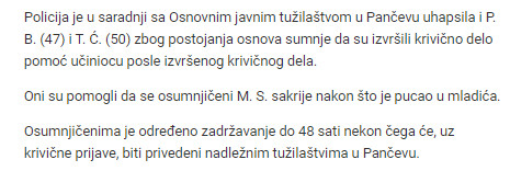 Serbia-avmp/Uhapsen-mladic-iz-Panceva-koji-je-pucao-na-drugog-mladica