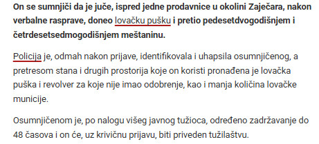 Serbia-avmp/Uhapsen-muskarac-64-iz-okoline-Zajecara_-Posvadao-se-sa-mestanima-pa-im-pretio_1