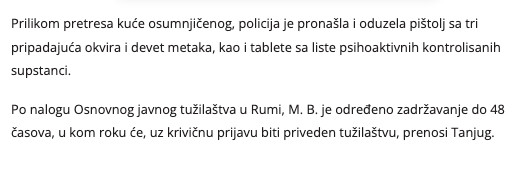 Serbia-avmp/Uhapsen-muskarac-u-Rumi-zbog-nekoliko-krivicnih-dela2