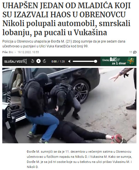 Serbia-avmp/Uhapsen-napadac-iz-Obrenovca-mladicu-smrskali-lobanju