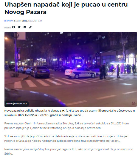 Serbia-avmp/Uhapsen-napadac-koji-je-pucao-u-centru-Novog-Pazara