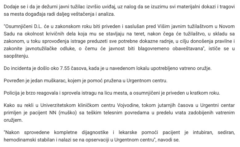 Serbia-avmp/Uhapsen-osumnjiceni-za-pucnjavu-u-Futoskoj-ulici-u-Novom-Sadu---JMU-Radio-tele_1