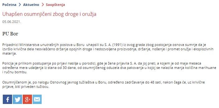 Serbia-avmp/Uhapsen-osumnjiceni-zbog-droge-i-oruzja