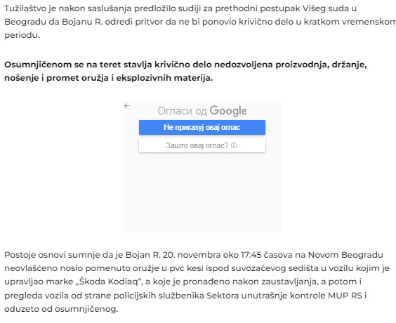 Serbia-avmp/Uhapsen-policajac-u-Beogradu_-U-kolima-ispod-sedista-vozio-oruzje-2