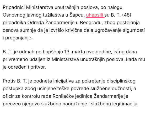Serbia-avmp/Uhapsen-pripadnik-Zandarmerije_-Pretukao-i-pistoljem-pretio-bivsoj-partnerki