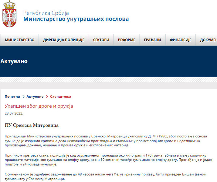 Serbia-avmp/Uhapsen-zbog-droge-i-oruzja_6