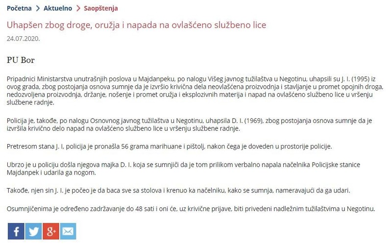 Serbia-avmp/Uhapsen-zbog-droge-oruzja-i-napada-na-ovlasceno-sluzbeno-lice