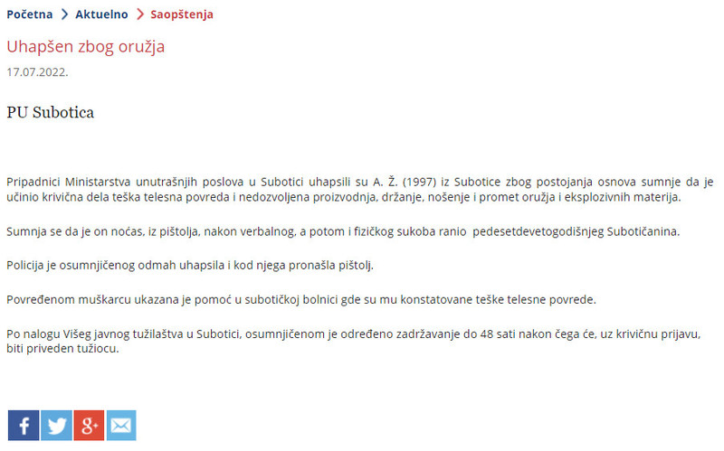 Serbia-avmp/Uhapsen-zbog-oruzja1