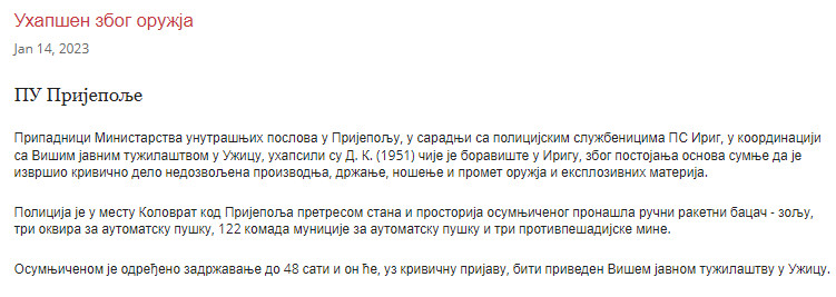 Serbia-avmp/Uhapsen-zbog-oruzja_11