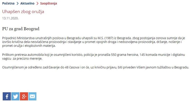 Serbia-avmp/Uhapsen-zbog-oruzja_1