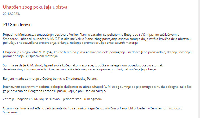 Serbia-avmp/Uhapsen-zbog-pokusaja-ubistva_1
