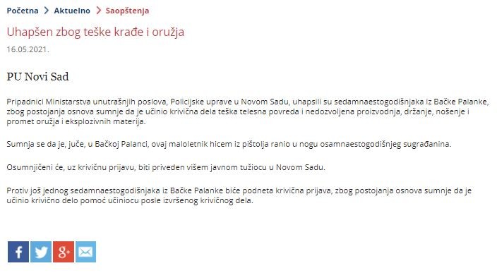 Serbia-avmp/Uhapsen-zbog-teske-krade-i-oruzja