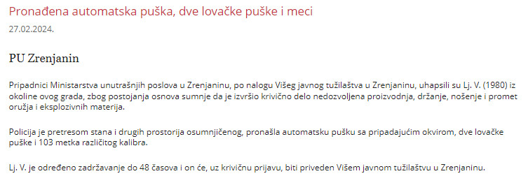Serbia-avmp/Uhapsen