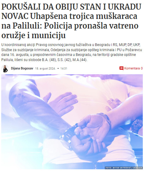 Serbia-avmp/Uhapsena-trojica-muskaraca-na-Paliluli_-Pokusali-da-obiju-stan-i-ukradu-novac-