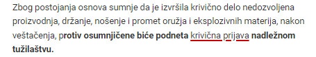 Serbia-avmp/Uhapsena-zena-iz-okoline-Indije_-Policija-joj-u-kuci-pronasla-pistolj-i-metke-