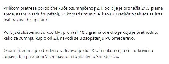 Serbia-avmp/Uhapsene-dve-osobe-zbog-droge-i-oruzja_2
