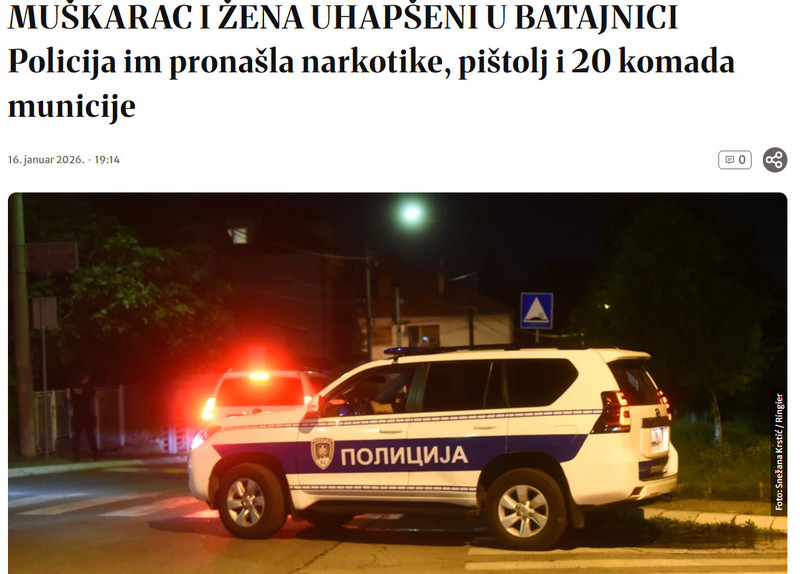 Serbia-avmp/Uhapseni-muskarac-i-zena-u-Batajnici_-Evo-sta-im-je-sve-policija-pronasla---Blic