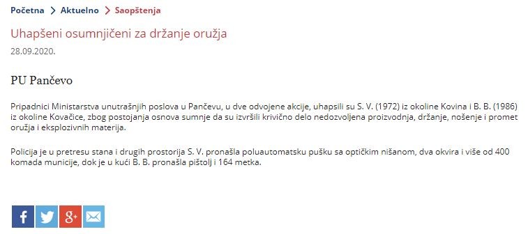 Serbia-avmp/Uhapseni-osumnjiceni-za-drzanje-oruzja_1