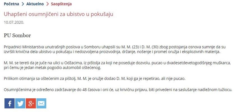 Serbia-avmp/Uhapseni-osumnjiceni-za-ubistvo-u-pokusaju