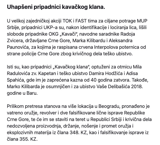 Serbia-avmp/Uhapseni-pripadnici-kavackog-klana_-Zvicerovi-saradnici-optuzeni-za-otmice-i-t