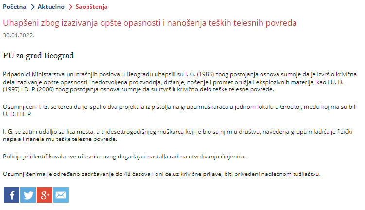 Serbia-avmp/Uhapseni-zbog-izazivanja-opste-opasnosti-i-nanosenja-teskih-telesnih-povreda