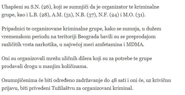 Serbia-avmp/Uhapseno-sest-muskaraca-zbog-organizovane-prodaje-droge-u-Beogradu_2
