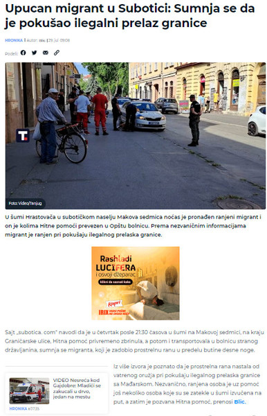Serbia-avmp/Upucan-migrant-u-Subotici_-Sumnja-se-da-je-pokusao-ilegalni-prelaz-granice