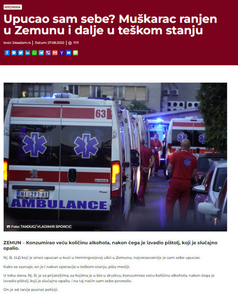 Serbia-avmp/Upucao-sam-sebe_-Muskarac-ranjen-u-Zemunu-i-dalje-u-teskom-stanju-_-Vojvodina-