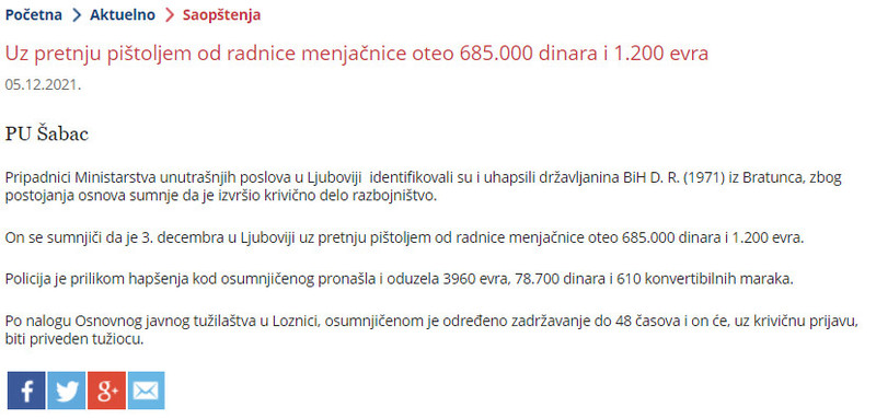 Serbia-avmp/Uz-pretnju-pistolem-od-radnice-menjacnice-oteo-685.000-dinara-i-1.200-evra