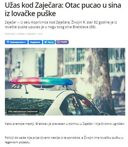 Serbia-avmp/Uzas-kod-Zajecara_-Otac-pucao-u-sina-iz-lovacke-puske