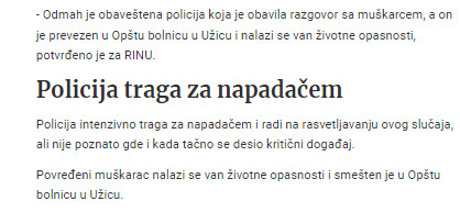 Serbia-avmp/Uzas-u-Bajinoj-Basti_-Muskarac-sa-ranama-od-metka-sam-usao-u-Dom-zdravlja_1
