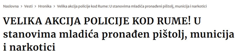 Serbia-avmp/VELIKA-AKCIJA-POLICIJE-KOD-RUME-U-stanovima-mladica-pronaden-pistolj-municija-i-narkotici_3