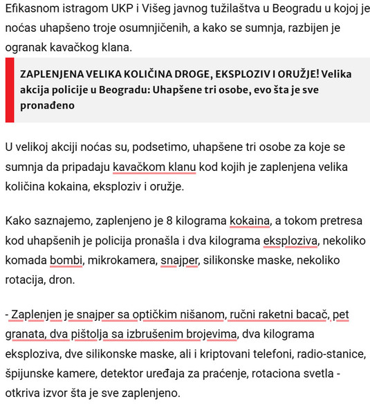 Serbia-avmp/VELIKA-AKCIJA-POLICIJE-UDARAC-NA-KAVCANE-Najnoviji-detalji-hapsenja-Pronaden-eksploziv-oruzje-i-KOKAIN
