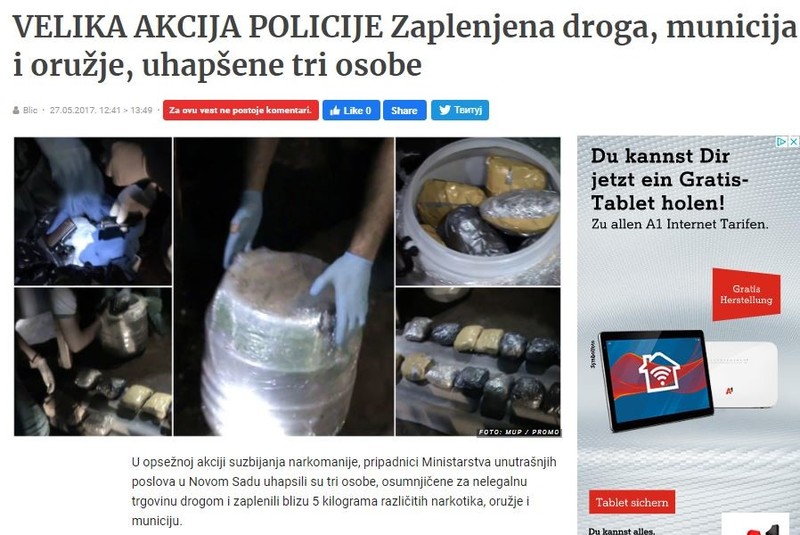 Serbia-avmp/VELIKA-AKCIJA-POLICIJE-Zaplenjena-droga-municija-i-oruzje-uhapsene-tri-osobe