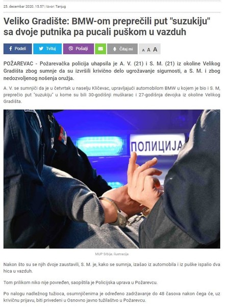 Serbia-avmp/Veliko-Gradiste_-BMW-om-preprecili-put-_suzukiju_-sa-dvoje-putnika-pa-pucali-p
