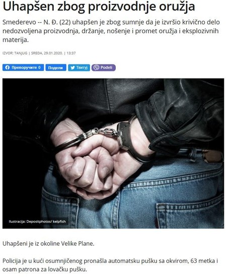 Serbia-avmp/Weapons-seized-in-Velika-Plana