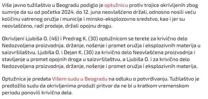 Serbia-avmp/ZAPLENA-ORUZJA-DROGE-EKSPLOZIVA-Trojici-okrivljenih-preti-ozbiljna-kazna