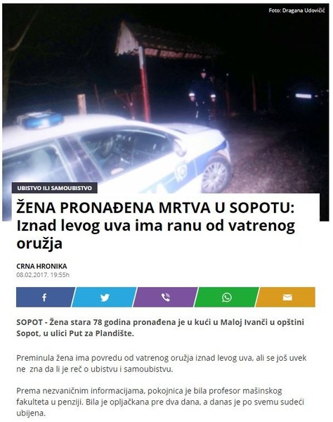 Serbia-avmp/ZENA-PRONADENA-MRTVA-U-SOPOTU_-Iznad-levog-uveta-ima-ranu-od-vatrenog-oruzja