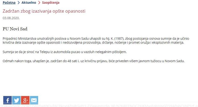 Serbia-avmp/Zadrzan-zbog-izazivanja-opste-opasnosti_1