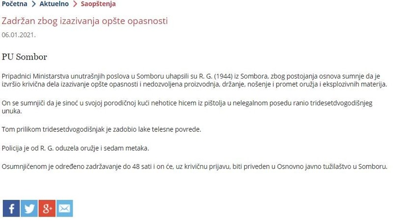 Serbia-avmp/Zadrzan-zbog-izazivanja-opste-opasnosti_2