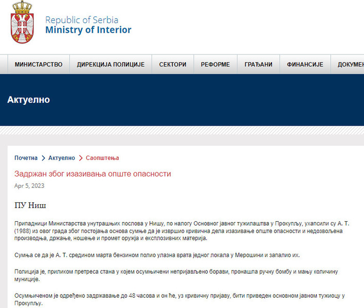 Serbia-avmp/Zadrzan-zbog-izazivanja-opste-opasnosti_3