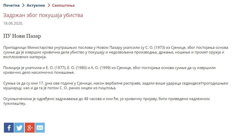 Serbia-avmp/Zadrzan-zbog-pokusaja-ubistva