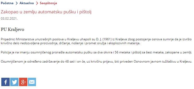 Serbia-avmp/Zakopao-u-zemlu-automatsku-pusku-i-pistol