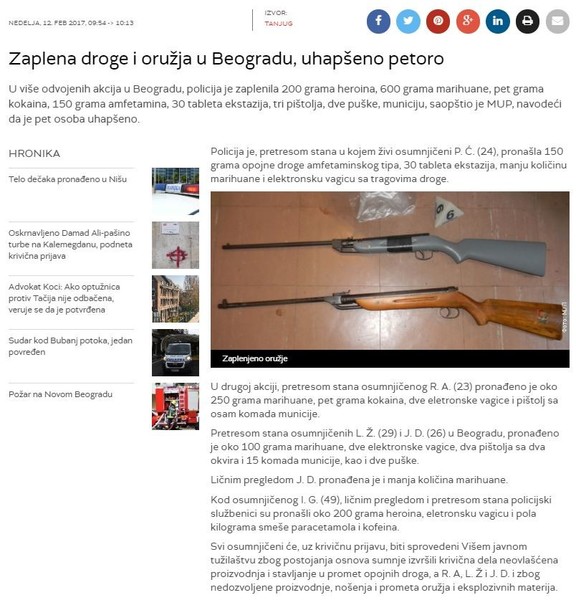 Serbia-avmp/Zaplena-droge-i-oruzja-u-Beogradu-uhapseno-petoro_1