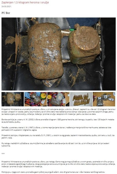 Serbia-avmp/Zaplenjen-15-kilogram-heroina-i-oruzje_2