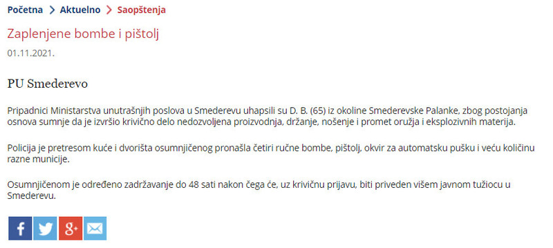 Serbia-avmp/Zaplenjene-bombe-i-pistol