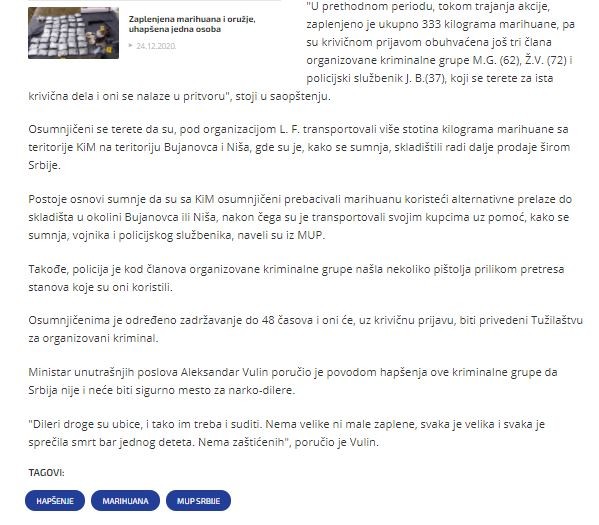 Serbia-avmp/Zaplenjeno-vise-od-300-kilograma-marihuane-osmoro-uhapsenih_2