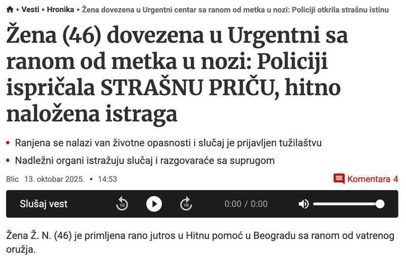 Serbia-avmp/Zena-dovezena-u-Urgentni-centar-sa-ranom-od-metka-u-nozi_-Policiji-otkrila-str