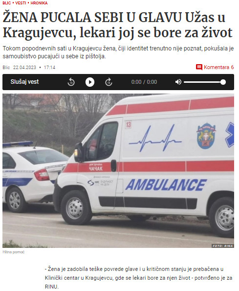 Serbia-avmp/Zena-pucala-sebi-u-glavu